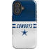 NFL Dallas Cowboys White Striped iPhone 16 Plus Impact Case